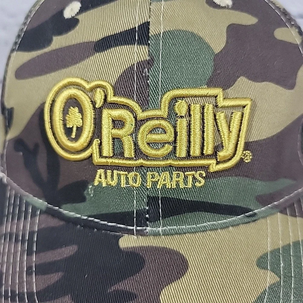 O'Reilly Auto Parts Hat Mens One Size Camo Brand Logo Work‎ Crew Ball Cap
